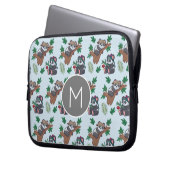 Süße chinesische Pandas Muster Monogramm Laptopschutzhülle (Vorderseite Links)