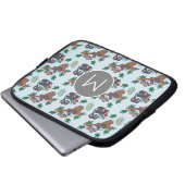Süße chinesische Pandas Muster Monogramm Laptopschutzhülle (Vorne Knopf)