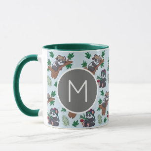 Süße chinesische Pandas-Muster-Monogramm Tasse