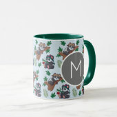 Süße chinesische Pandas-Muster-Monogramm Tasse (VorderseiteRechts)