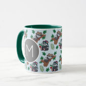 Süße chinesische Pandas-Muster-Monogramm Tasse (Vorderseite Links)