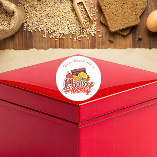 Süße Choco-Beeren-Bäckerei-Shop-Logo-Aufkleber Runder Aufkleber