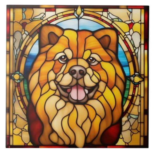 Süße Chow-Chow-Dekorfliese Fliese (Vorderseite)