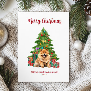 Süße Chow-Chow-Hundefamilie Weihnachten