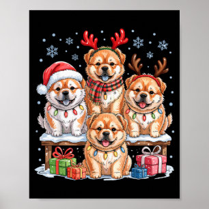 Süße Chow-Chow-Weihnachtshündchen Hunde Liebhaber Poster