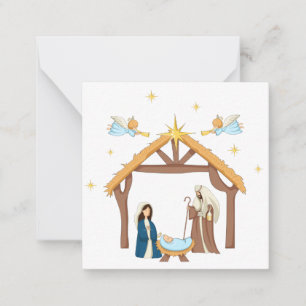 Süße christliche Weihnachts-Nativity Notizkarte Mitteilungskarte