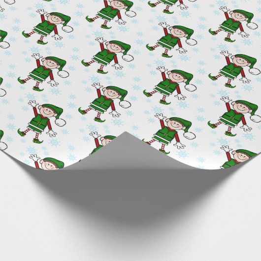 Süsse Christmas Elf Boy Geschenkpapier (Ecke)