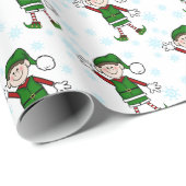 Süsse Christmas Elf Boy Geschenkpapier (Rolleneckpunkt)