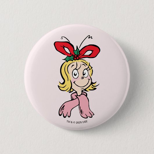 Süße Cindy Lou Who Porträt Button (Vorderseite)