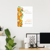 Süsse Citrus Orange Clementine Baby Dusche Willkom Poster (Heimbüro)