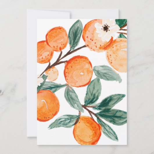 Süsse Clementine Babydusche Einladung (Rückseite)