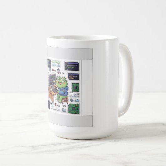 Süße Code-Frosch-Programmierer-Tasse - Lustiger En Kaffeetasse (VorderseiteRechts)