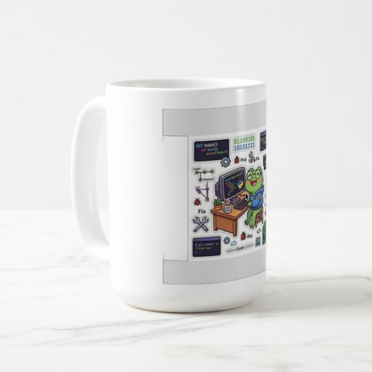 Süße Code-Frosch-Programmierer-Tasse - Lustiger En Kaffeetasse (Vorderseite Links)