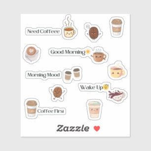 Süße Coffee-Mood-Aufkleber Aufkleber
