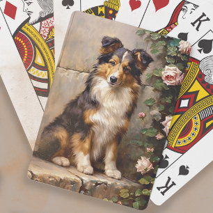 Süße Collie-Hund-Welpen-Malerei Spielkarten