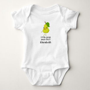 Süße Comic Little Miss Pearfect Girl Baby Strampler