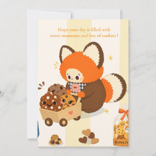 Süße Cookie-Rotpanda-Blanko-Karte   Personalisiert Einladung
