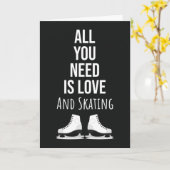 Süße coole Eislaufen Karten Mädchen Ornamente (Gelbe Blume)