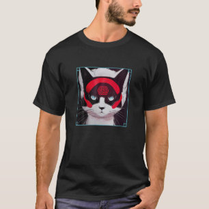 Süße Coole Fantasy Blaue Augen Katze Asiatische Äs T-Shirt
