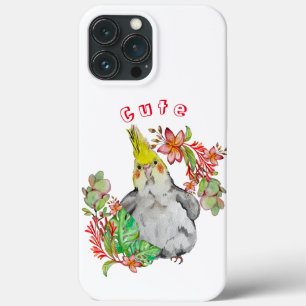 Süße Corella-Papagei in tropischen Blumen Baby-Bod Case-Mate iPhone Hülle