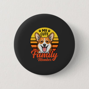 Süße Corgi-Familienmitglied-Hundefreund Button