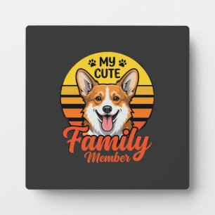 Süße Corgi-Familienmitglied-Hundefreund Fotoplatte