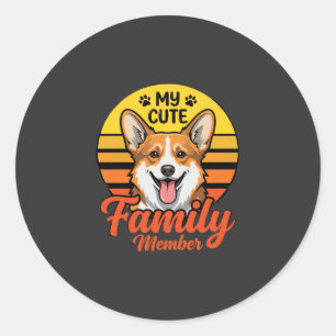 Süße Corgi-Familienmitglied-Hundefreund Runder Aufkleber