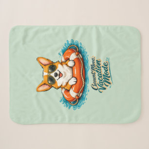Süße Corgi-Ferien-Modus-Illustration - Sommer Bea Sherpadecke