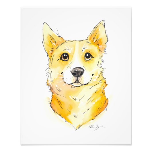 Süsse Corgi Fotodruck (Vorne)