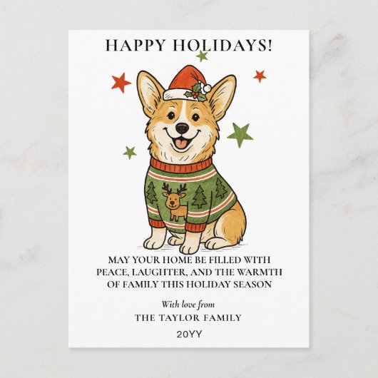 Süße Corgi hässlicher Rentier Pullover Weihnachten (Vorderseite)