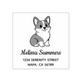 Süße Corgi-Hunde-Adresse Gummistempel (Prägung)