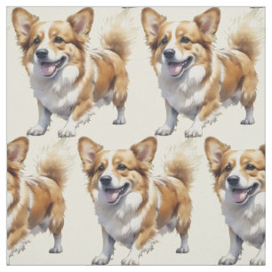 Süße Corgi-Hunde Haustier Hunde Liebhaber Kunst Stoff