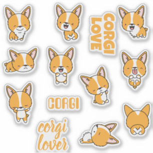Süße Corgi-Hunde-Sticker-Packung Aufkleber