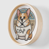 Süße Corgi-Hundeuhr mit Knochenmuster Uhr (Winkel)