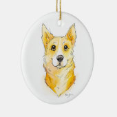Süsse Corgi Keramik Ornament (Rechts)