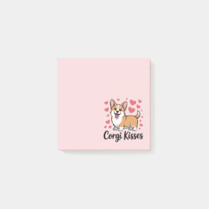 Süße Corgi Küsse Rosa Herzen Hundeliebhaber Post-it Klebezettel