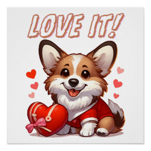 Süße Corgi Liebe Poster