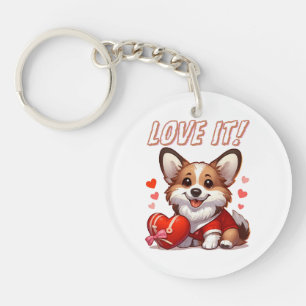 Süße Corgi Liebe Schlüsselanhänger
