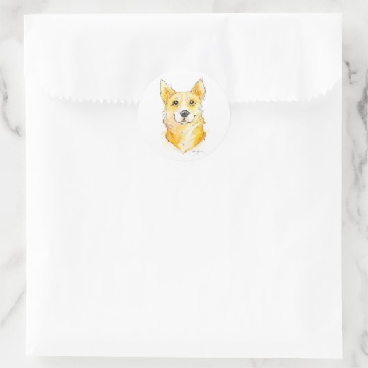 Süsse Corgi Runder Aufkleber (Tasche)