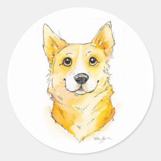 Süsse Corgi Runder Aufkleber