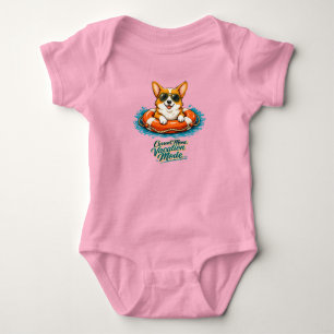 Süße Corgi Sommerurlaub Mode Baby Bodysuit Strampler
