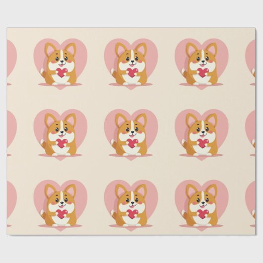 süße Corgi-Verpackung Geschenkpapier (Flach)