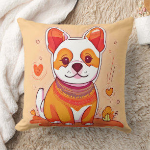 Süße Corgi-Zeichentrickfigur Kissen