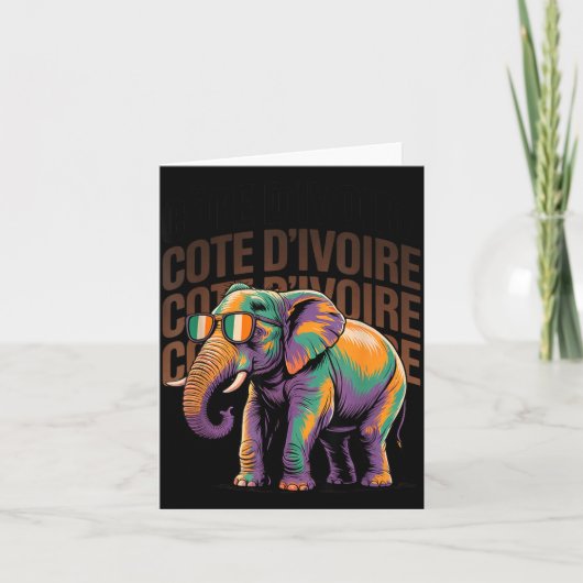 Süße Côte Divoire Reise Elefant Elfenbeinküste Jun Karte (Vorderseite)