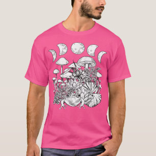 Süße Cottagecore-Ästhetik-Frosch-Pilz-Mond-Hexe T-Shirt