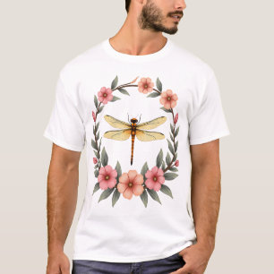 Süße Cottagecore-Florale-Libellen-Ästhetik-Mädchen T-Shirt