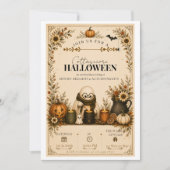 Süße Cottagecore-Halloween-Party-Einladung (Vorderseite)