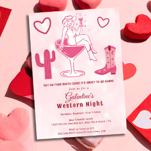 Süße Country-Western-Cowgirl-Galentine's-Day Einladung