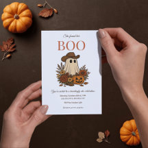 Süße Cowboy-Geist Halloween-Party-Einladung