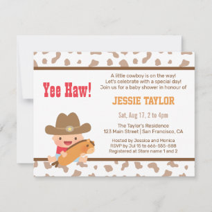 Süße Cowboy-Western-Themen-Baby-Shower-Einladungen Einladung